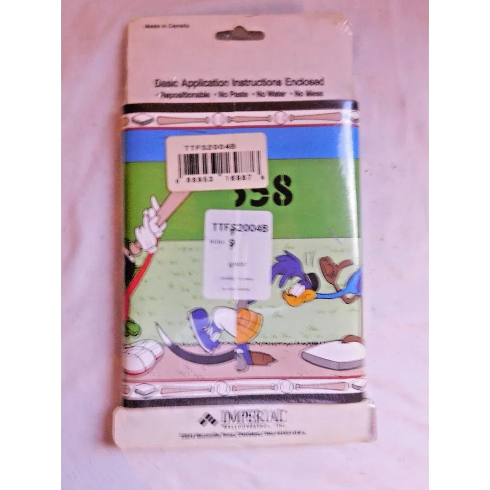 Vintage Looney Tunes Border 4 Self Adhesive Border Wallpaper SEALED 6 3/4 X 5YD
